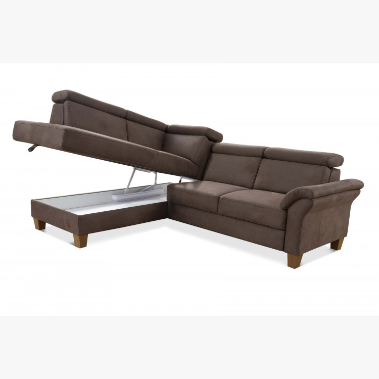 Rohová sedačka Arnga - roh v levo ( hnědá ) , Rohové sedačky- 2