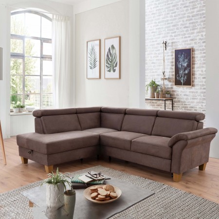 Rohová sedačka Arnga - roh v levo ( hnědá ) , Rohové sedačky- 1