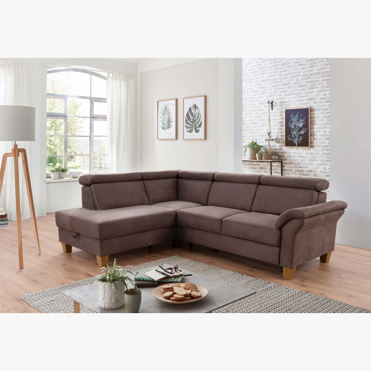 Rohová sedačka Arnga - roh v levo ( hnědá ) , Rohové sedačky- 9