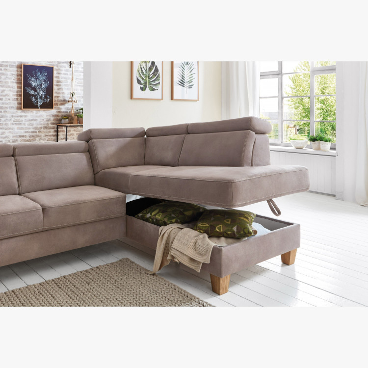 Rohová sedačka Arnga - roh v pravo ( šedá ) , Rohové sedačky- 5