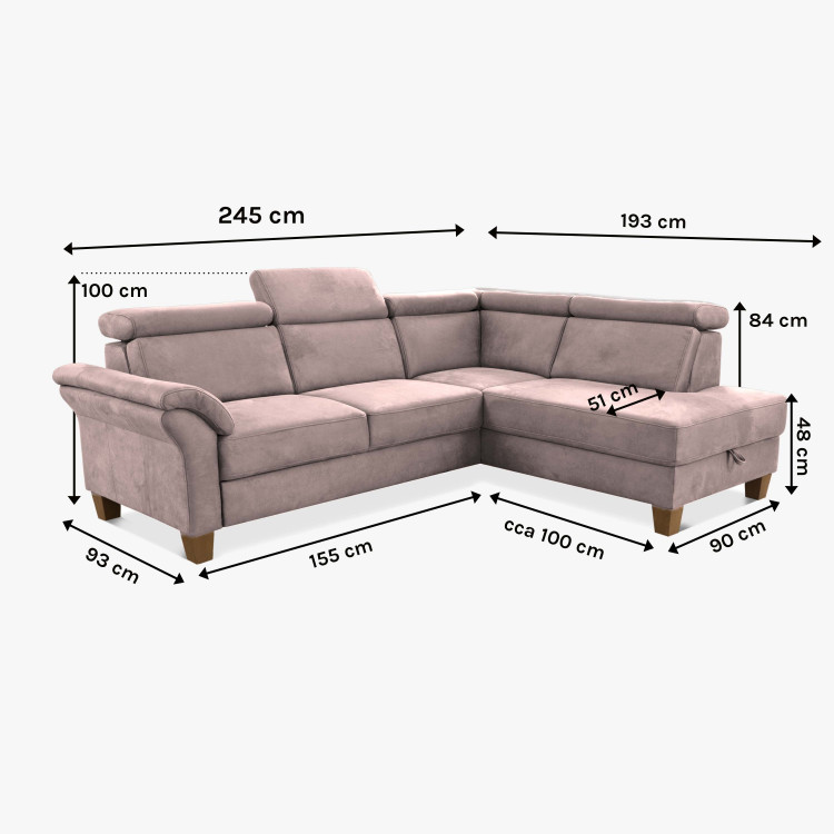 Rohová sedačka Arnga - roh v levo ( šedá ) , Rohové sedačky- 8