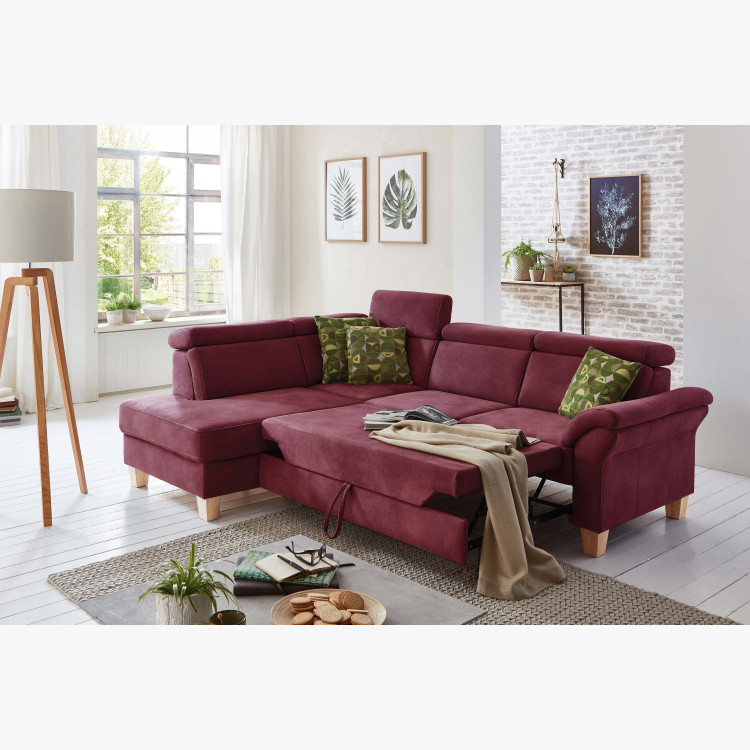 Rohová sedačka Arnga - roh v levo ( bordová ) , Rohové sedačky- 3