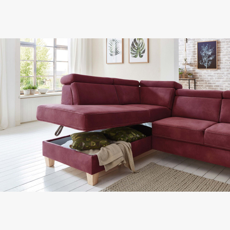 Rohová sedačka Arnga - roh v levo ( bordová ) , Rohové sedačky- 5