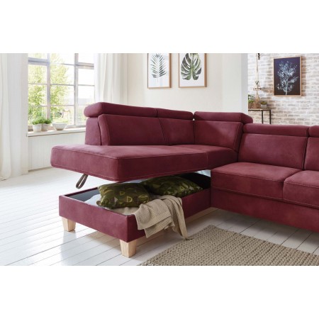 Rohová sedačka Arnga - roh v levo ( bordová ) , Rohové sedačky- 5
