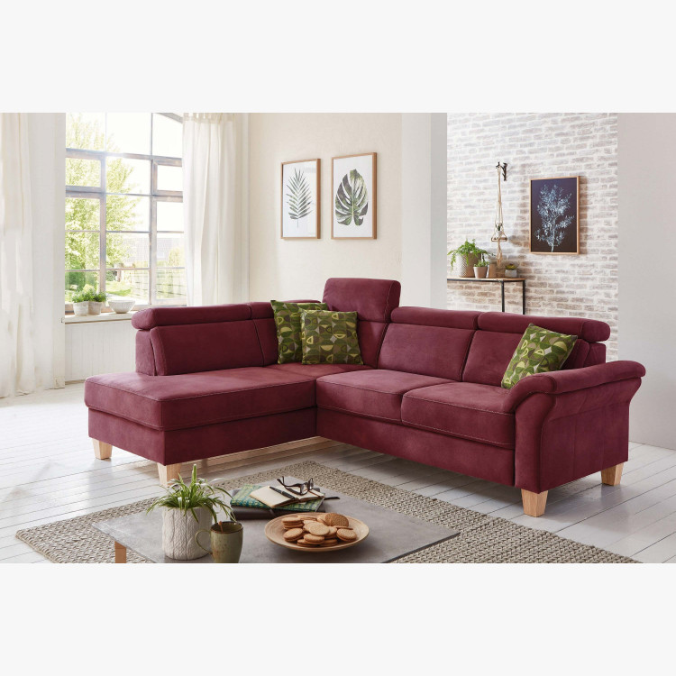 Rohová sedačka Arnga - roh v levo ( bordová ) , Rohové sedačky- 4