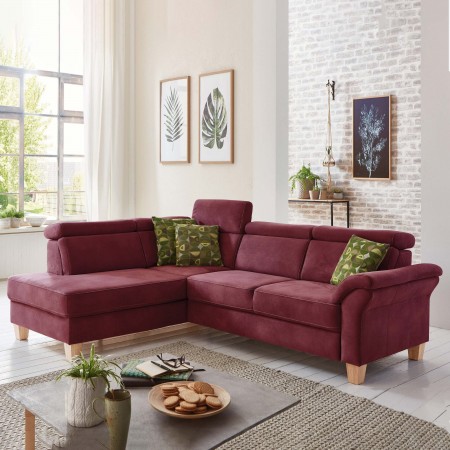 Rohová sedačka Arnga - roh v levo ( bordová ) , Rohové sedačky- 1