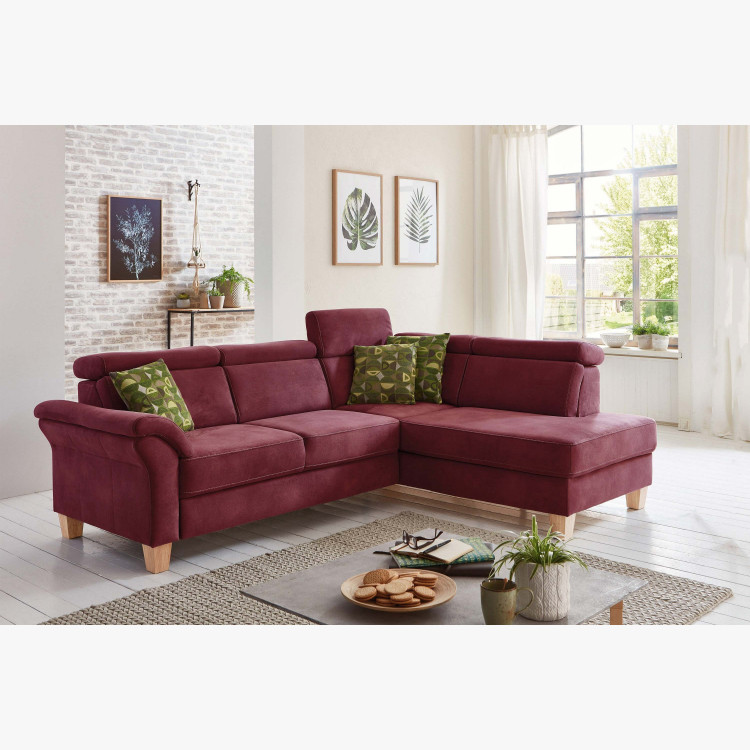 Rohová sedačka Arnga - roh v pravo ( bordová ) , Rohové sedačky- 5