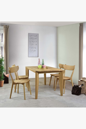Esstisch Set 140x80 cm massiv Eiche mit 4 Stühlen