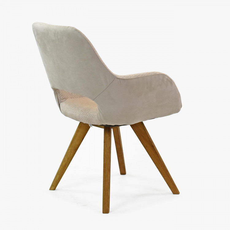 Židle s opěrkami, nohy dub barva béžová , Jídelní židle- 7