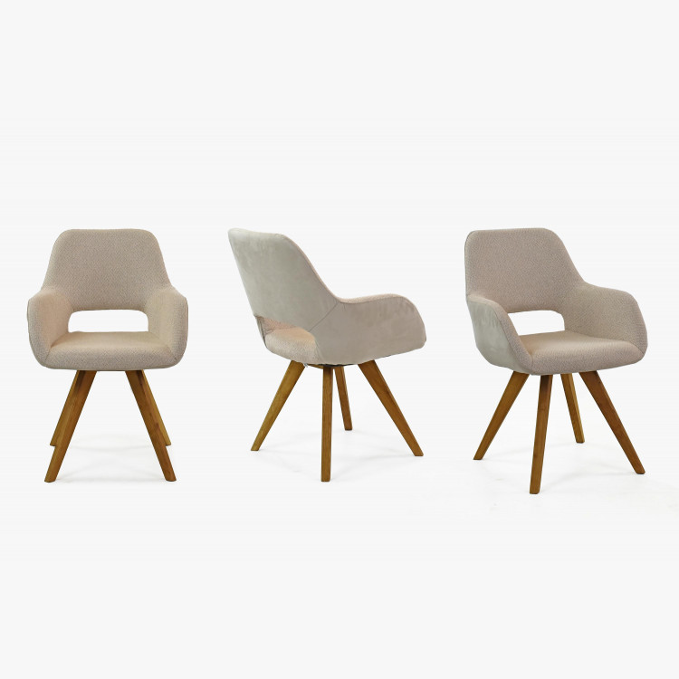 Židle s opěrkami, nohy dub barva béžová , Jídelní židle- 9