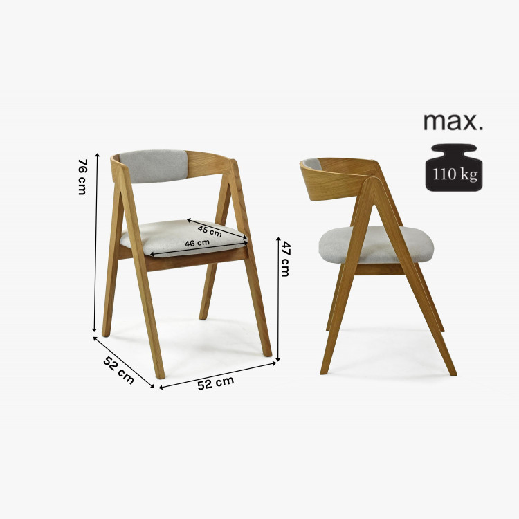 Jidelní židle dub Maja, zaoblená opěrka , Jídelní židle- 8