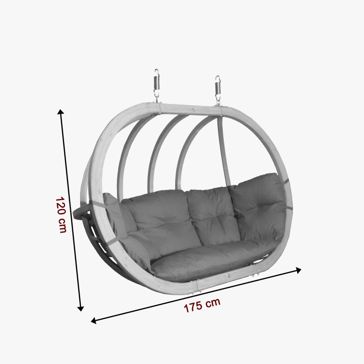 Drevené záhradné hojdacie kreslo, zelené , Hojdacie kreslá - závesné- 6