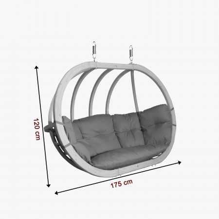 Dřevěné houpací křeslo do zahrady, Červená , Houpací křesla - závěsné- 5