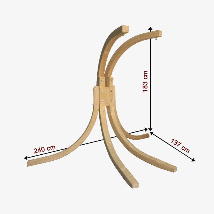 Dřevěné houpací křeslo do zahrady, Červená , Houpací křesla - závěsné- 6