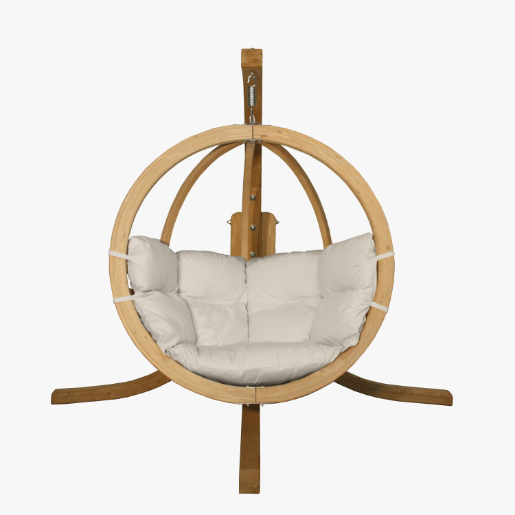 Hojdacie kreslo s konštrukciou, krémové , Hojdacie kreslá - závesné- 2