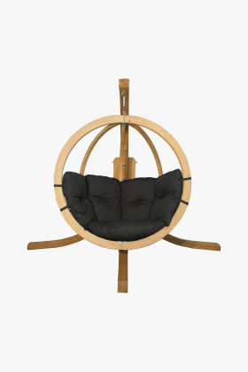 Houpací křeslo s konstrukcí, Grafit , Houpací křesla - závěsné- 1 2