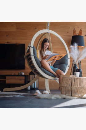 Houpací křeslo s konstrukcí, Grafit , Houpací křesla - závěsné- 1