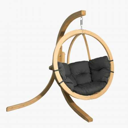 Houpací křeslo s konstrukcí, Grafit , Houpací křesla - závěsné- 3