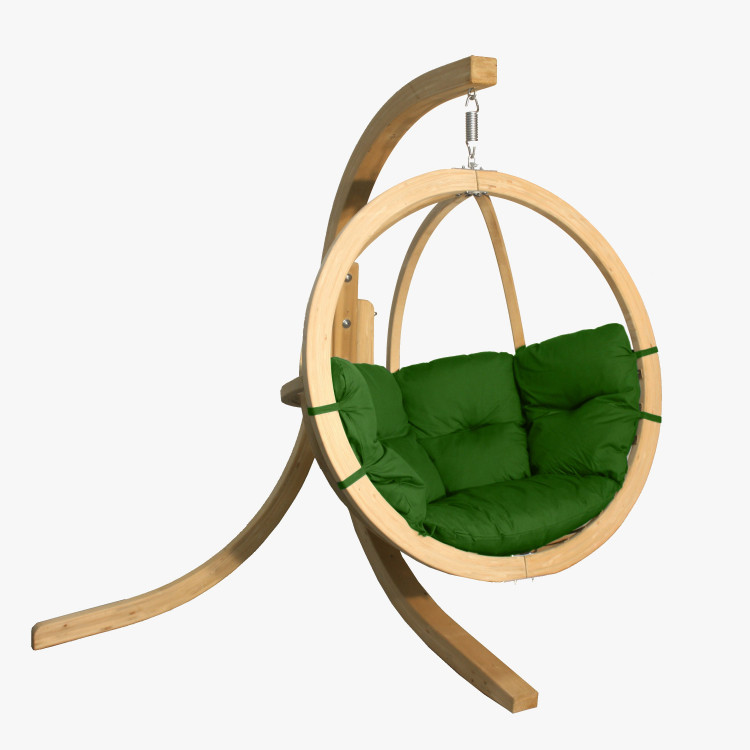 Houpací křeslo s konstrukcí, Zelené , Houpací křesla - závěsné- 3