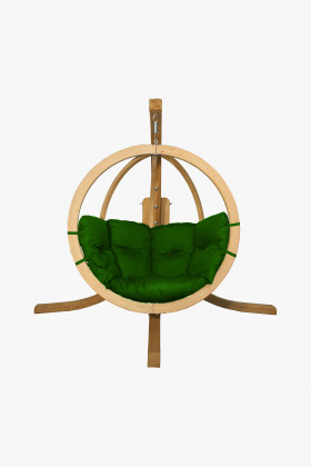 Houpací křeslo s konstrukcí, Zelené , Houpací křesla - závěsné- 1 2