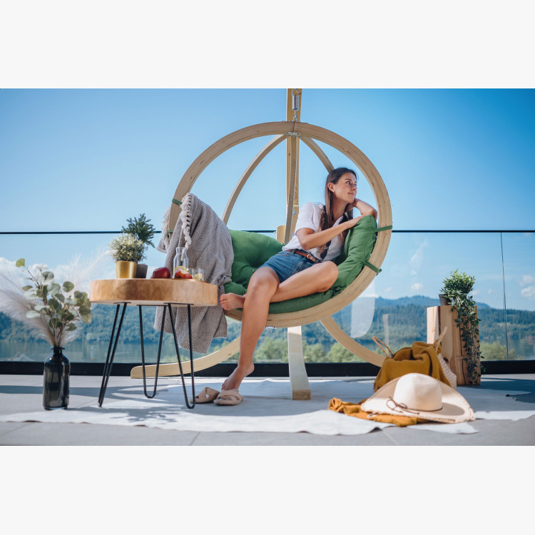 Houpací křeslo s konstrukcí, Zelené , Houpací křesla - závěsné- 5