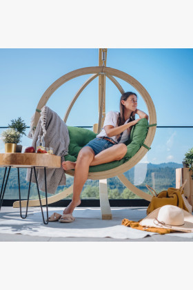 Houpací křeslo s konstrukcí, Zelené , Houpací křesla - závěsné- 1