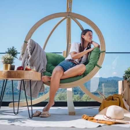 Houpací křeslo s konstrukcí, Zelené , Houpací křesla - závěsné- 1