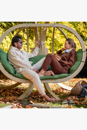 Drevené hojdacie kreslo do záhrady, zelené , Hojdacie kreslá - závesné- 1 2