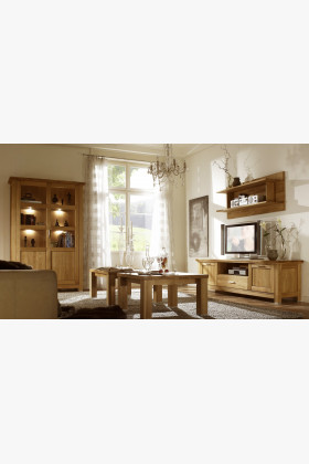 Obývacia stena z dubového masívu, Alexandra , Nábytok Alexandra- 1 2