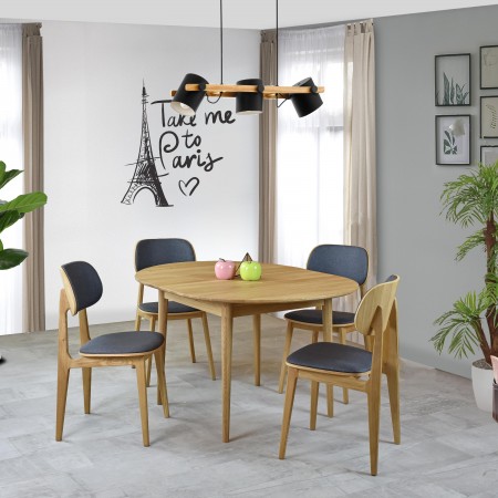 Kuláty rozkládací stůl z masivu dub ø 100 cm , Jídelní stoly- 9