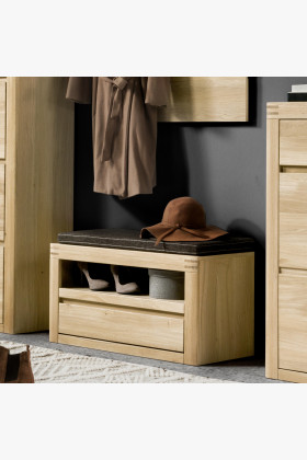 Lavice k sezení do chodby, dub bíly , Botníky- 1 2