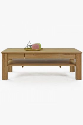 Dubový konferenční stolek s policí a šuplíkem , Konferenční stolky- 1 2