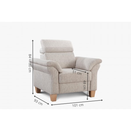 Pohodlné křeslo do obývacího pokoje ve venkovském stylu , Křesla ke sedačkám - ušáky- 5