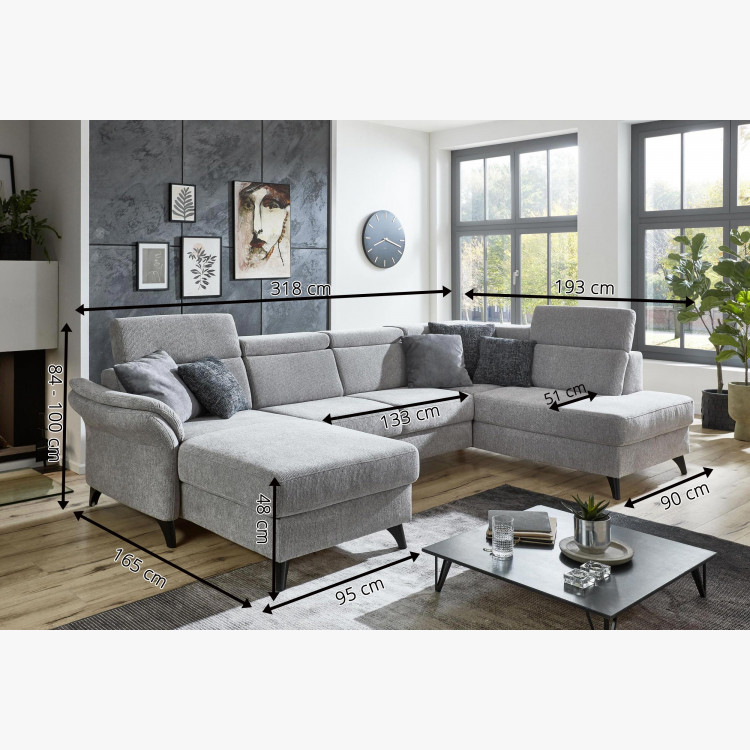 Velká sedačka ve tvaru U na nožičkách , Sedačky- 8