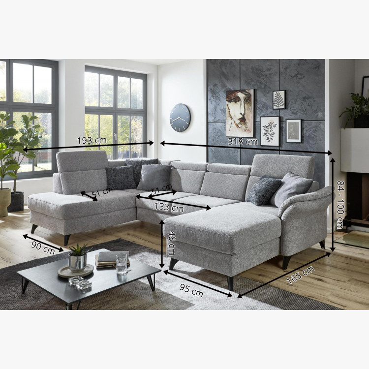 Velká sedačka ve tvaru U na nožičkách , Sedačky ve tvaru U- 7