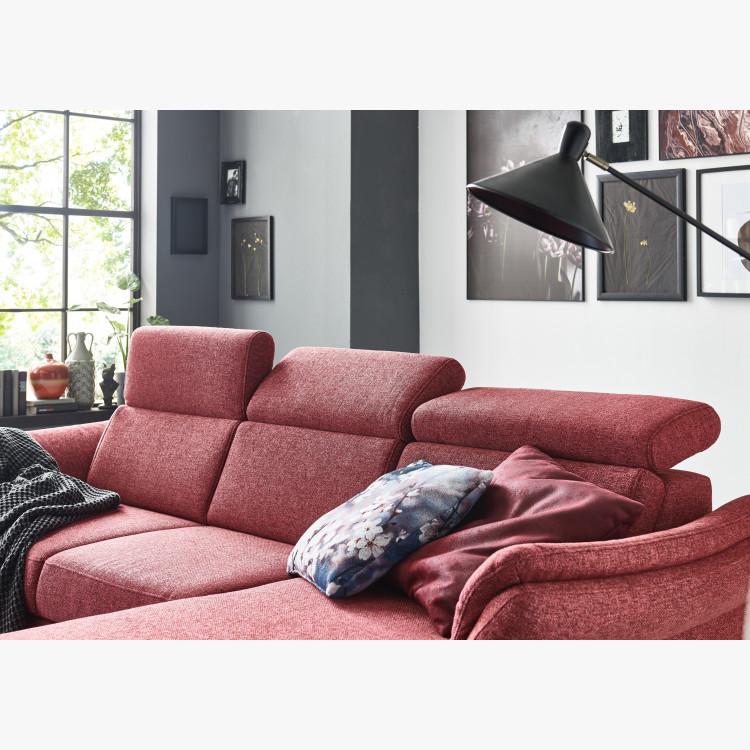 Rohová sedačka na nožičkách v Červené barvě - roh v pravo , Sedačky- 6