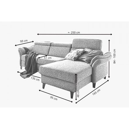 Rohová sedačka na nožičkách v Červené barvě - roh v pravo , Sedačky- 8