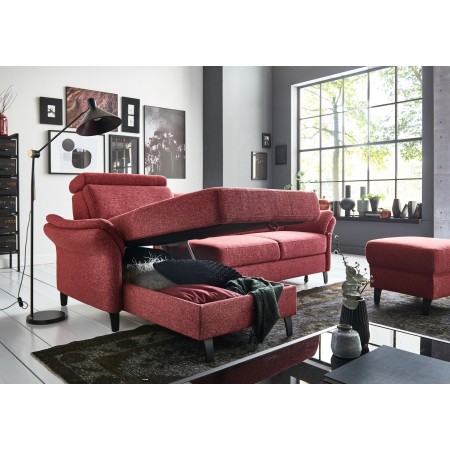 Rohová sedačka na nožičkách v Červené barvě - roh v ľevo , Rohové sedačky- 3