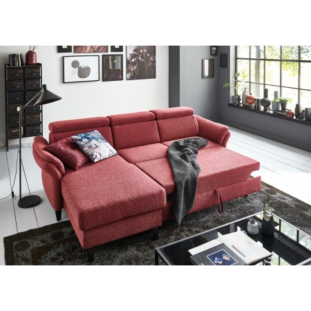 Rohová sedačka na nožičkách v Červené barvě - roh v ľevo , Rohové sedačky- 2