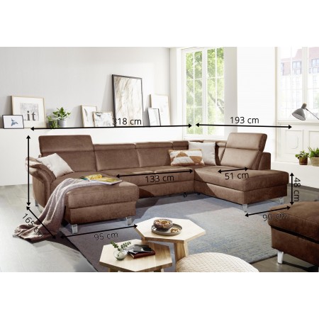 Sedačka ve tvaru U na nožičkách , Sedačky- 3