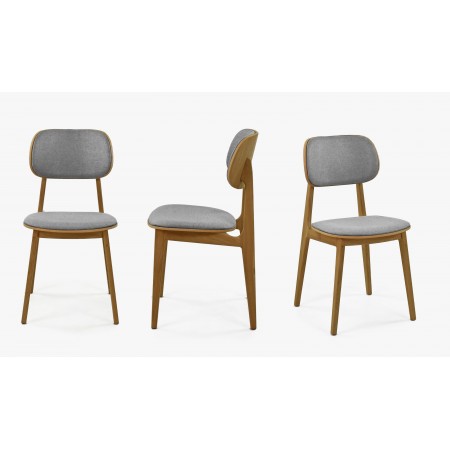 Moderní židle dub, barva čalounění šedá , Jídelní židle- 6