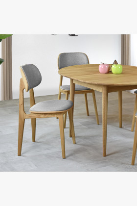 Moderní židle dub, barva čalounění šedá , Jídelní židle- 1 2