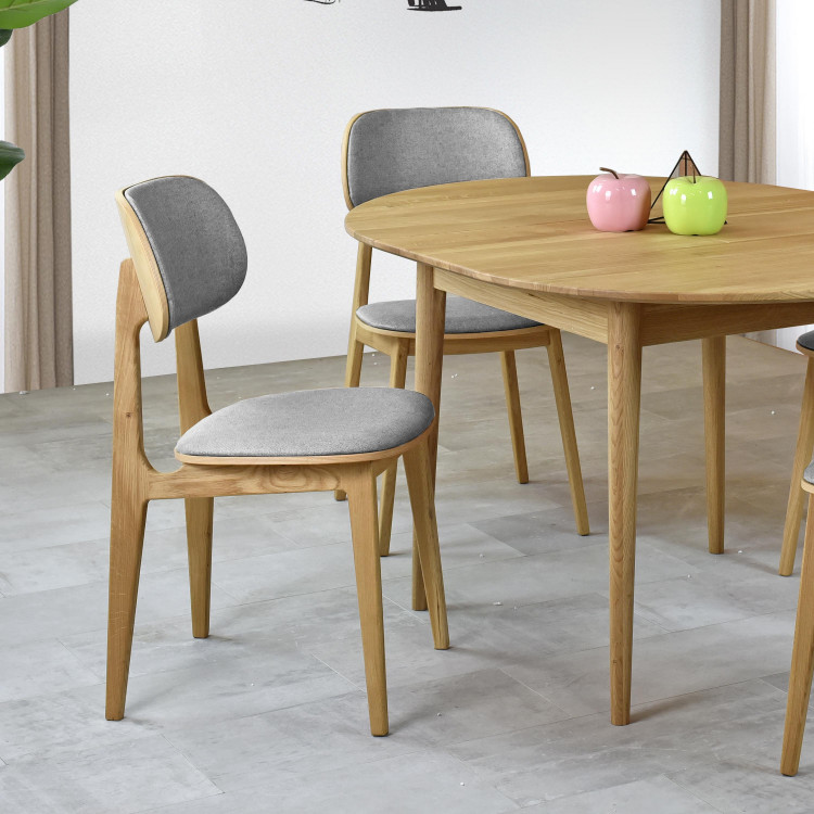 Moderní židle dub, barva čalounění šedá , Jídelní židle- 2