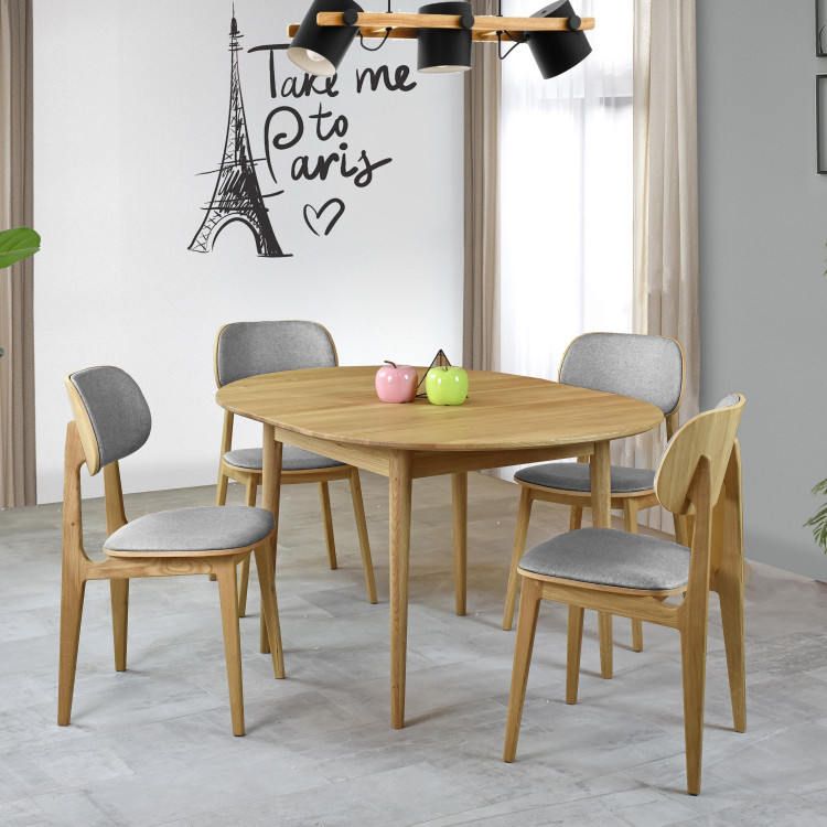 Moderní židle dub, barva čalounění šedá , Jídelní židle- 8