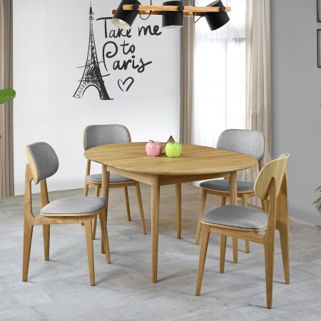 Moderní židle dub, barva čalounění šedá , Jídelní židle- 8