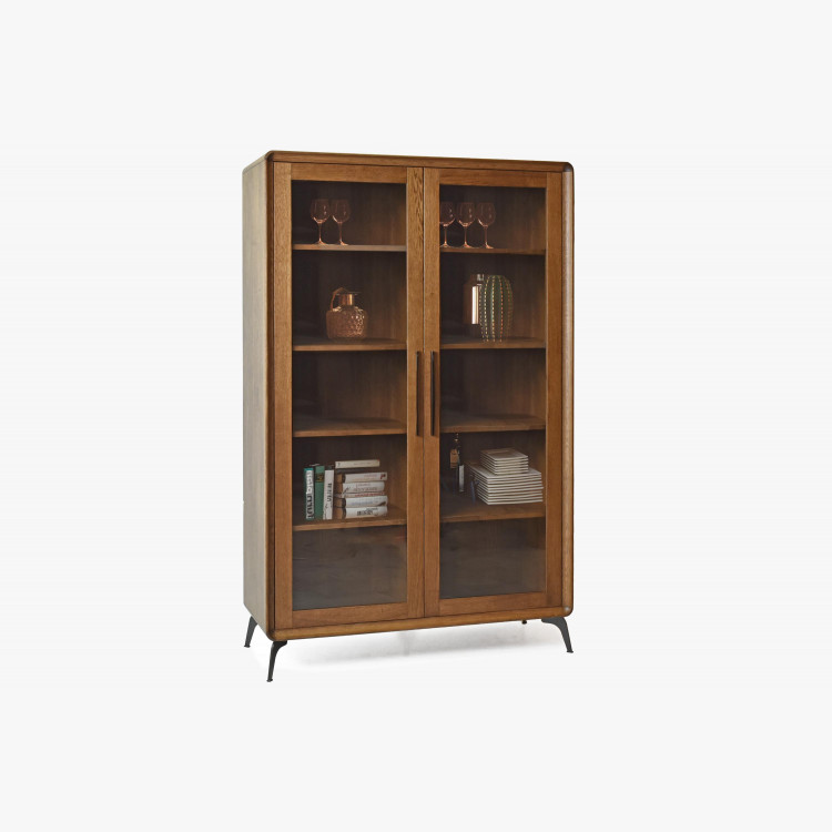 Dvojdverová vitrina Lisabon barva ořech , Vitríny- 4