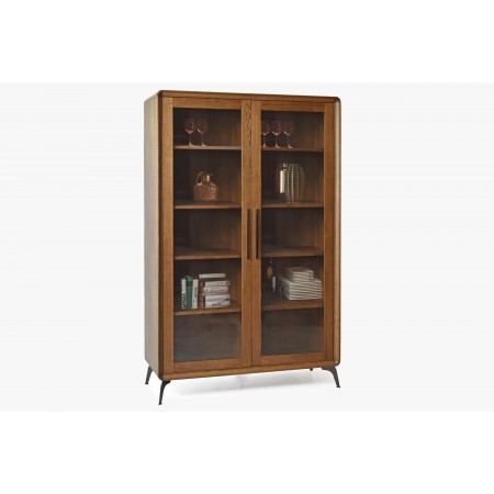 Dvojdverová vitrina Lisabon barva ořech , Vitríny- 4