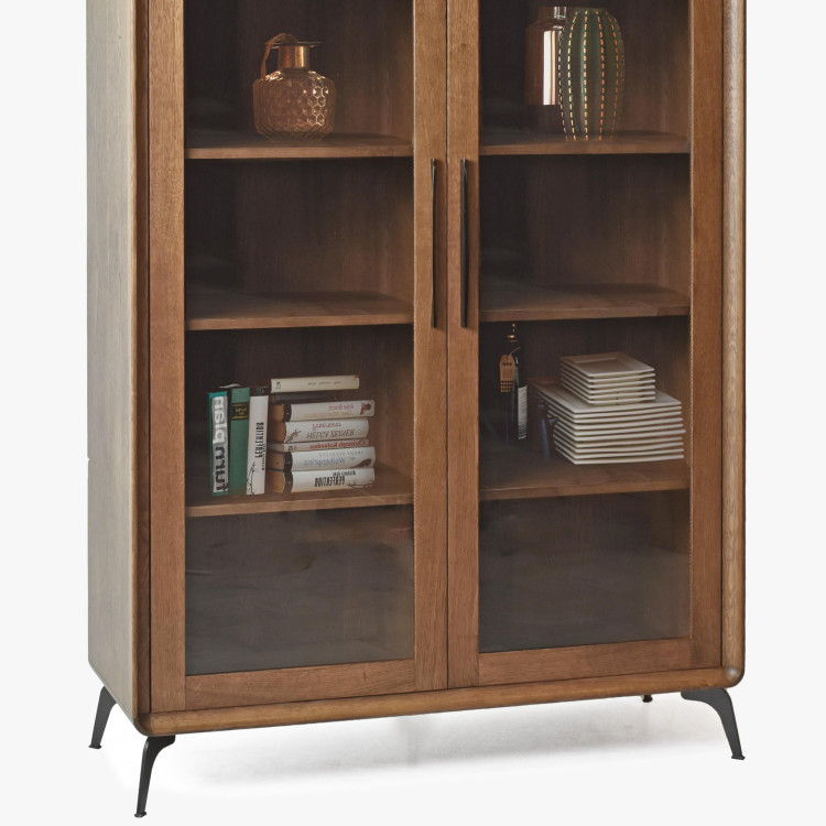 Dvojdverová vitrina Lisabon barva ořech , Vitríny- 6