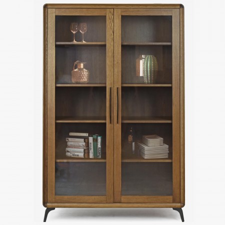 Dvojdverová vitrina Lisabon barva ořech , Vitríny- 7