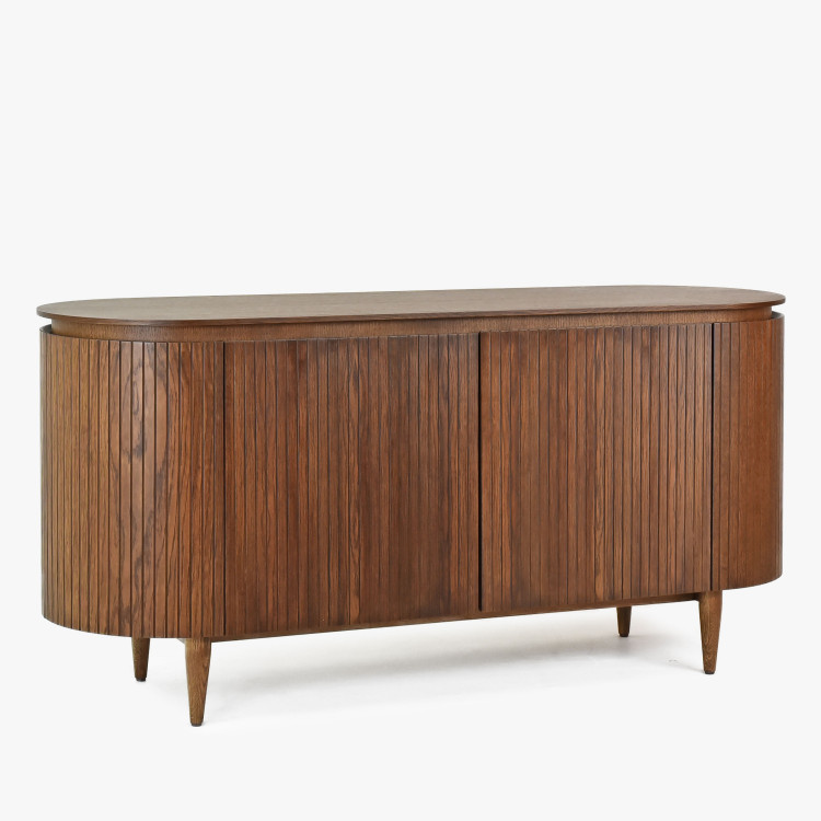 Zaoblená komoda v barvě ořech , Dřevěný nábytek z masívu- 3